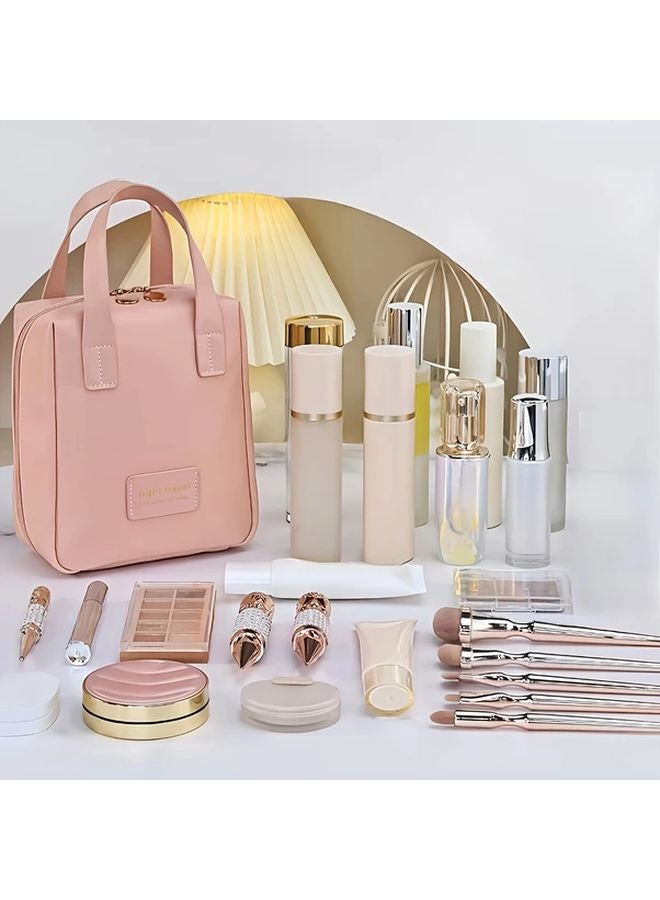 Pink Makeup Organizer Bag Large Capacity Cosmetic Case Travel Daily Beauty Storage - Image 4